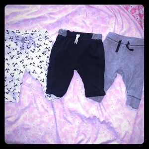 Baby Boy Black & Gray Jogger Pants Set 3m 6m 3-6m